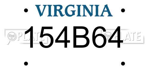 154B64 Virginia License Plate