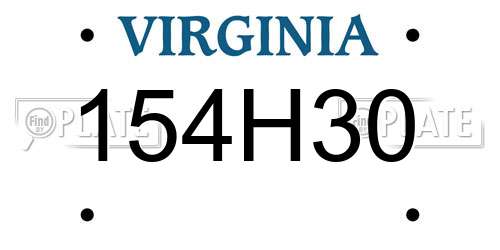 154H30 Virginia License Plate