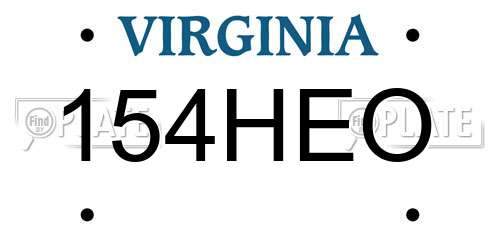 154HEO Virginia License Plate