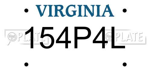 154P4L Virginia License Plate