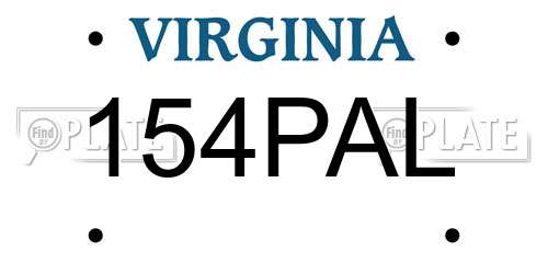 154PAL Virginia License Plate