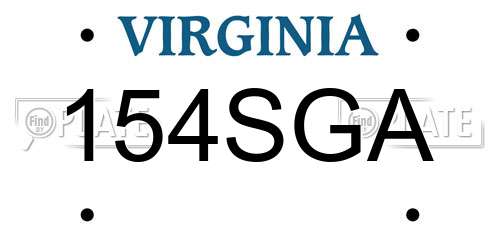 154SGA Virginia License Plate