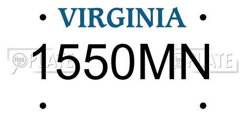1550MN Virginia License Plate