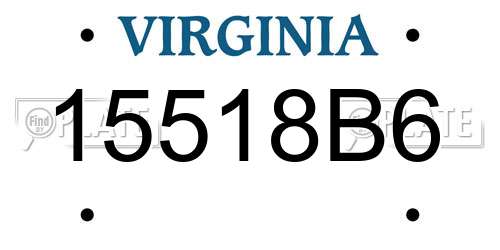 15518B6 Virginia License Plate