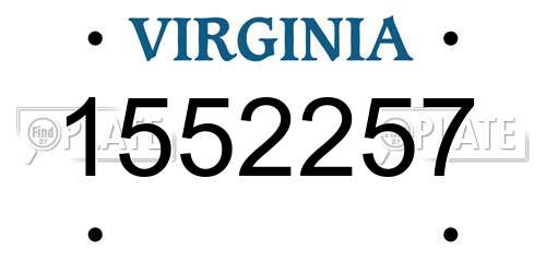 1552257 Virginia License Plate
