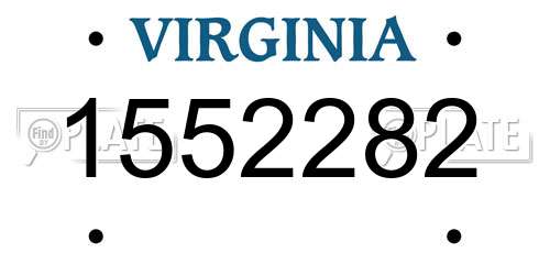 1552282 Virginia License Plate