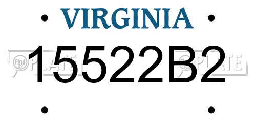 15522B2 Virginia License Plate