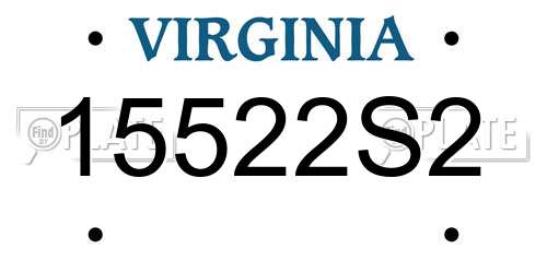 15522S2 Virginia License Plate