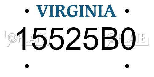 15525B0 Virginia License Plate