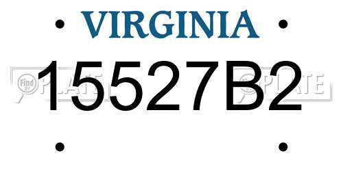 15527B2 Virginia License Plate