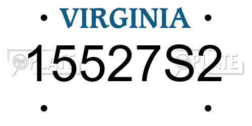 15527S2 Virginia License Plate