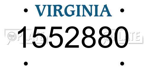 1552880 Virginia License Plate
