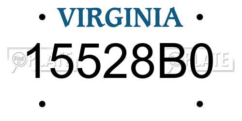15528B0 Virginia License Plate