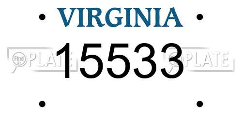 15533 Virginia License Plate