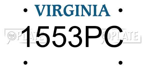1553PC Virginia License Plate