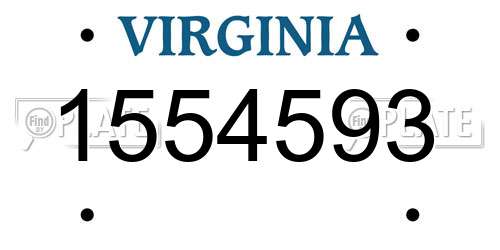 1554593 Virginia License Plate