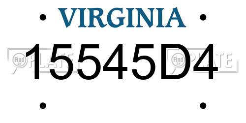 15545D4 Virginia License Plate