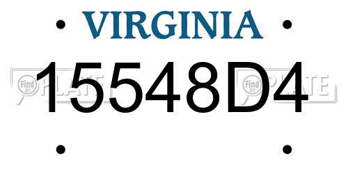 15548D4 Virginia License Plate