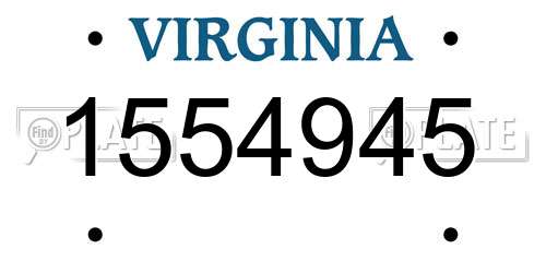 1554945 Virginia License Plate