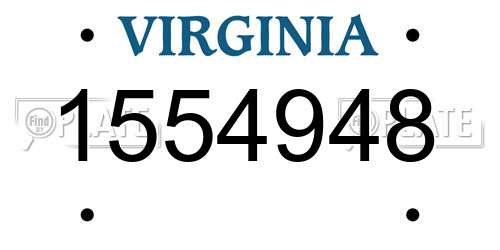 1554948 Virginia License Plate