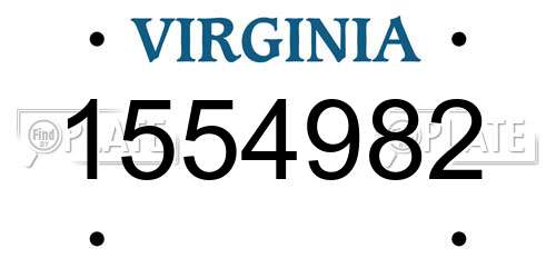 1554982 Virginia License Plate