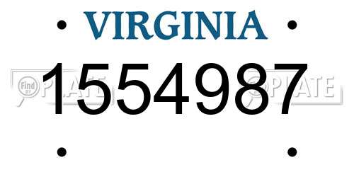 1554987 Virginia License Plate