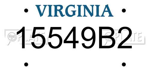 15549B2 Virginia License Plate