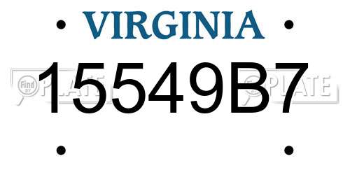 15549B7 Virginia License Plate