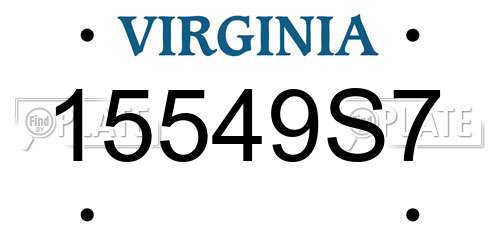 15549S7 Virginia License Plate
