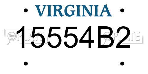 15554B2 Virginia License Plate