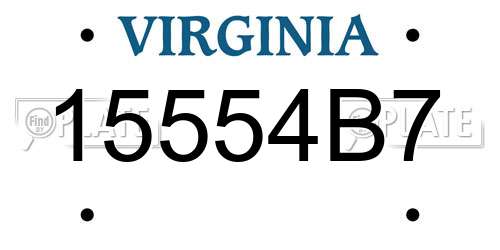 15554B7 Virginia License Plate