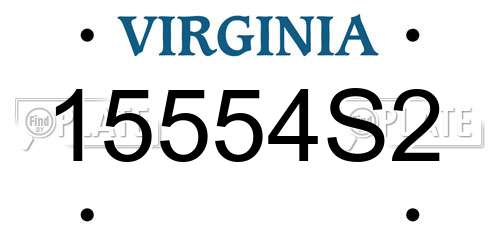 15554S2 Virginia License Plate