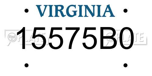 15575B0 Virginia License Plate