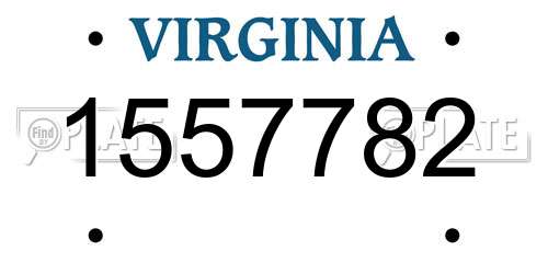 1557782 Virginia License Plate
