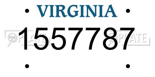 1557787 Virginia License Plate
