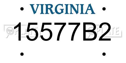 15577B2 Virginia License Plate