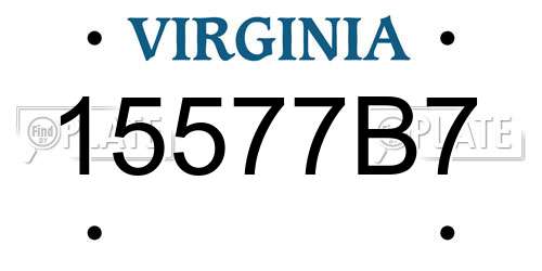 15577B7 Virginia License Plate