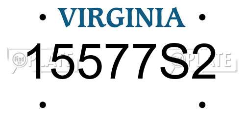 15577S2 Virginia License Plate