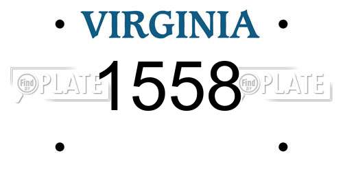 1558 Virginia License Plate