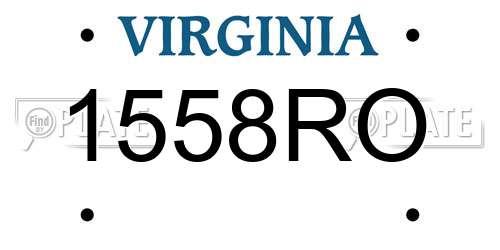 1558RO Virginia License Plate