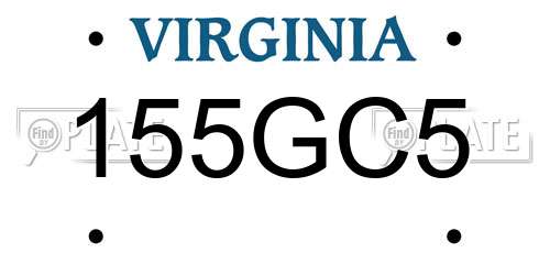 155GC5 Virginia License Plate