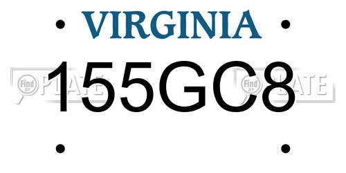 155GC8 Virginia License Plate