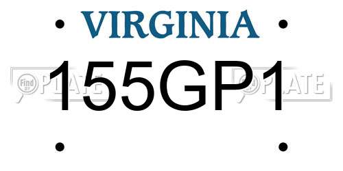 155GP1 Virginia License Plate