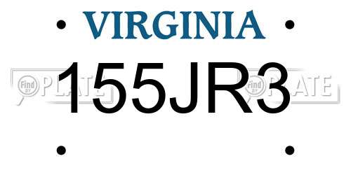 155JR3 Virginia License Plate