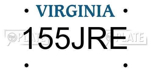 155JRE Virginia License Plate