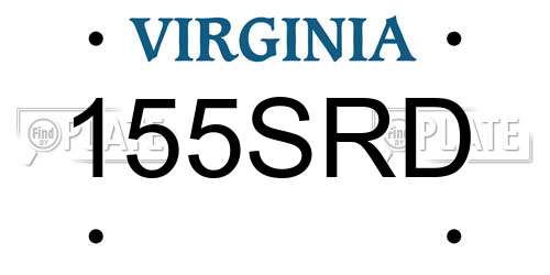 155SRD Virginia License Plate