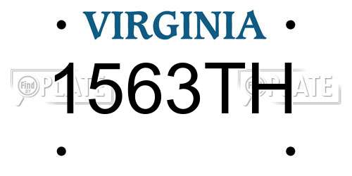 1563TH Virginia License Plate