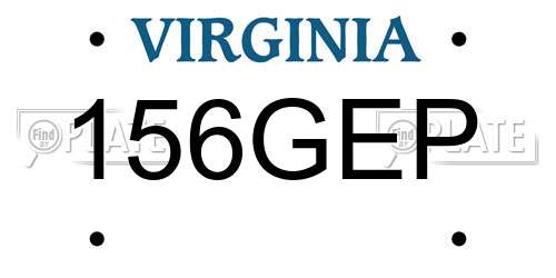 156GEP Virginia License Plate