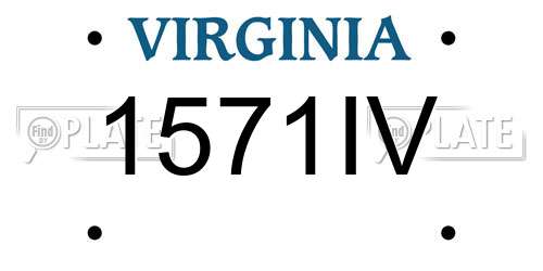 1571IV Virginia License Plate