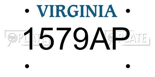 1579AP Virginia License Plate
